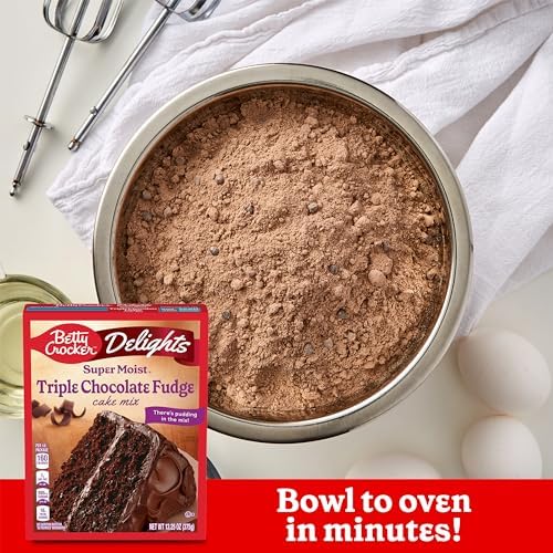 Betty Crocker Delights Super Moist Triple Chocolate Fudge Cake Mix (Pack of 4)