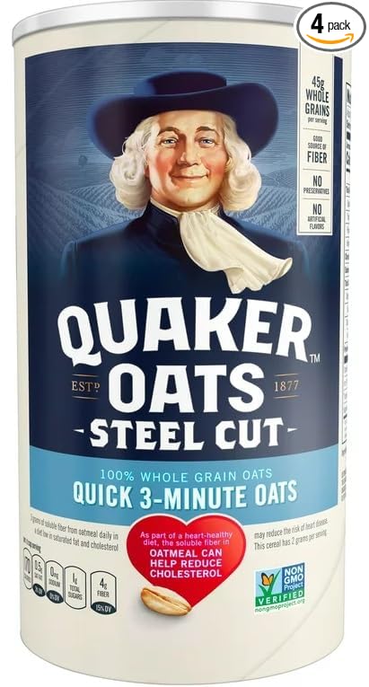 Steel Cut Quick 3-Minute Oats Oatmeal 25 oz (Pack of 4)
