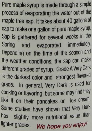 Anderson's Maple Syrup Inc. Very Dark in 32 oz. plastic Jug brown