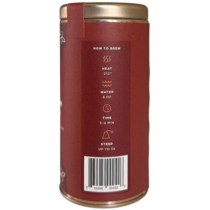 Tahmina Saffron Rooibos Caffeine Free Tea: South African Herbal Blend with Saffron 12 Biodegradable Pyramid Tea Bags Makes 36 Cups of Tea (1 Pack)