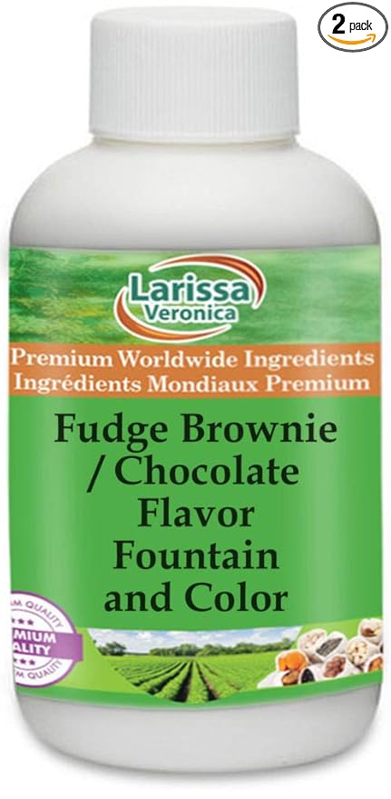 Fudge Brownie / Chocolate Flavor Fountain and Color (8 oz ZIN: 528150) - 2 Pack