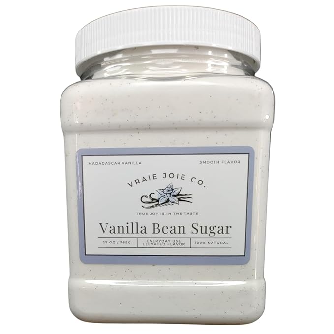 1.8 lbs Organic Madagascar Vanilla Ultra-fine Sugar | For Chefs Home Cooking Ice Cream Cocktails Cakes Crème Brulee &amp Dessert Making | non-GMO All-natural | 1 Pack 27 Oz