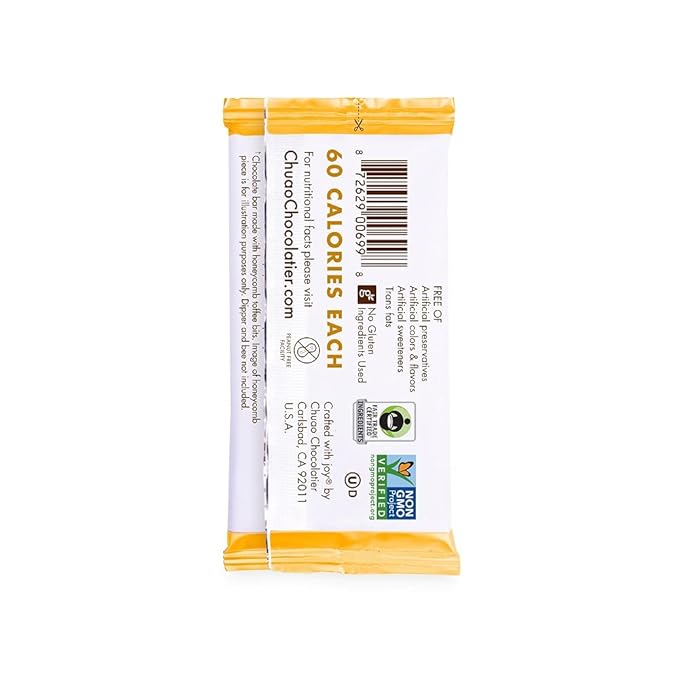 Chuao Chocolatier Honeycomb Dark Chocolate Mini Bars | Gourmet Honey No Preservatives | For Gift Baskets Gifts for Women Men Thank You Care Package | 24 Pack
