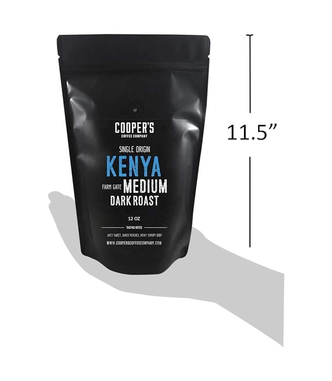Kenya AA Medium-Dark Roast Coffee Beans Single Origin Ground Coffee Gourmet Coffee - 5lb Bag