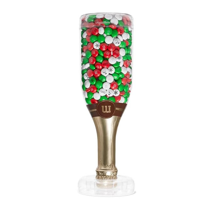 M&ampM'S WORLD Holiday Gift Bottle in Snowflake Tube Unique Holiday Gift filled with Pre-Designed M&ampM’S Holiday Candies