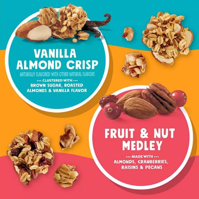 Granola Variety Pack Vanilla Almond Crisp and Fruit &amp Nut Medley 12 Pouches 1.6 oz To Go Packs (1 Pack)