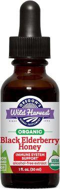 Oregon's Wild Harvest Organic Black Elderberry Honey Alcohol Free 1 fl oz (30 ml)