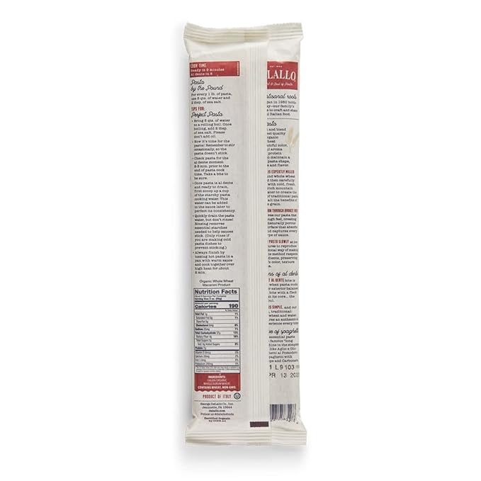 DeLallo Organic Whole Wheat Spaghetti Pasta 1lb 16-Pack