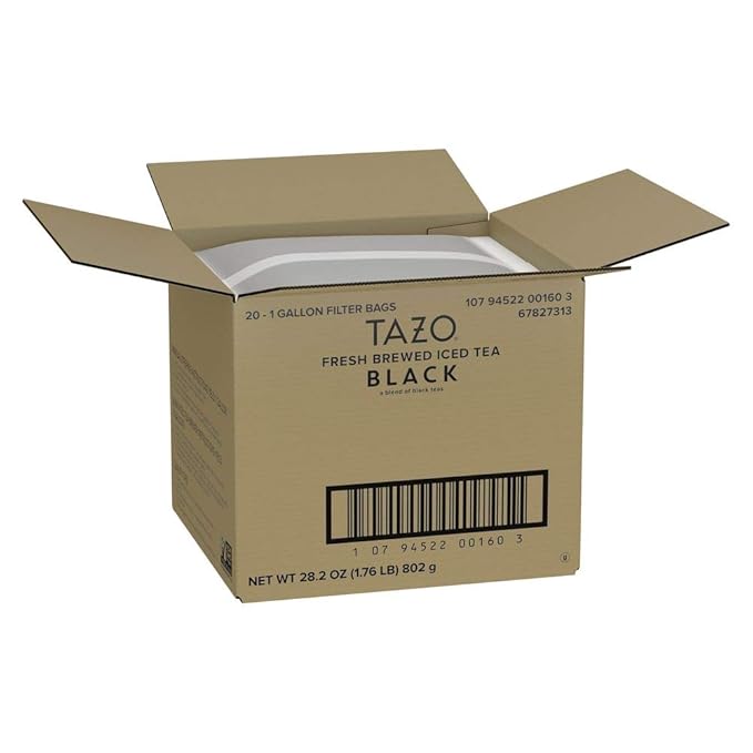 TAZO Fresh Brewed Black Iced Tea Unsweetened Makes 1 Gallon (Pack of 20)