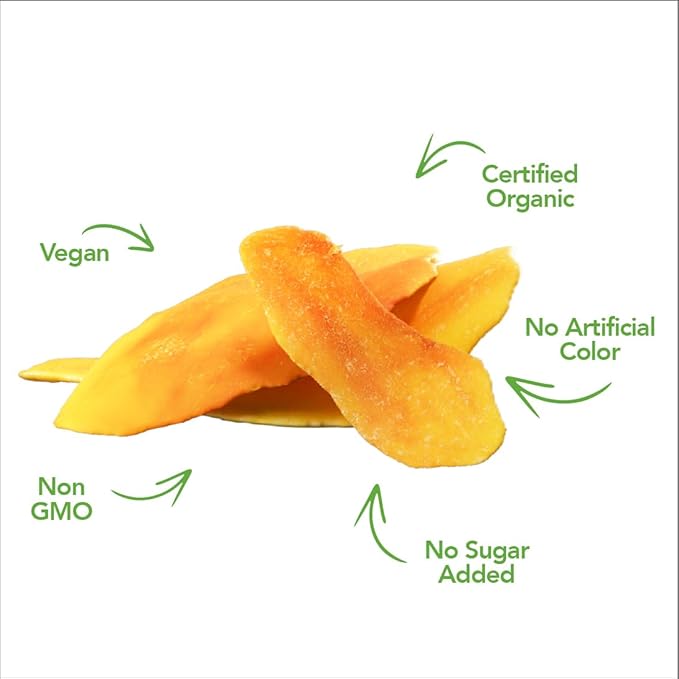 Earthside Farms Citrus Splash Dried Organic Mangoes 2.8oz 4 Pack – No Sugar Added Gluten-Free Vegan Snack – Naturally Sweet Dried Fruit – Perfect Healthy On-the-Go Snack for Work School Travel