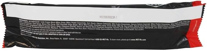 MET-Rx Big 100 Meal Replacement Bar Chocolate Chip Cookie Dough 3.52 Ounce 9 Count