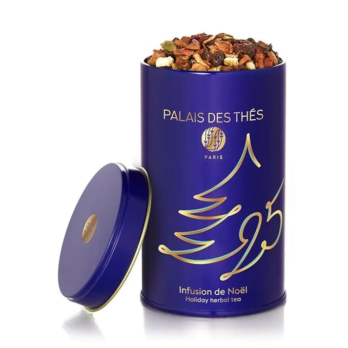 Palais des Thés - Holiday Garden Herbal Tea N°25 - Premium Gourmet Organic Herbal Tea with fruits &amp spices - 3.5oz Loose Leaf Metal Gift Tin - Serves 17 cups