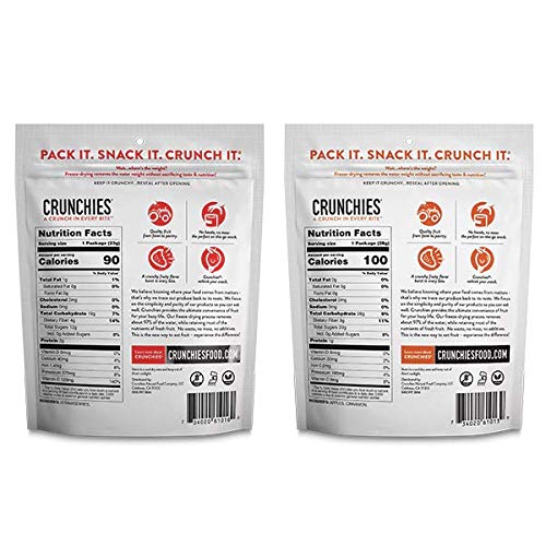 Crunchies Freeze-Dried Fruits Strawberry &amp Cinnamon Apple Bundle 100% All Natural Crispy Snacks Gluten Free &amp Vegan 12ct (6 Of Each Flavor) 1 Ounce Bags (Packaging May Vary)