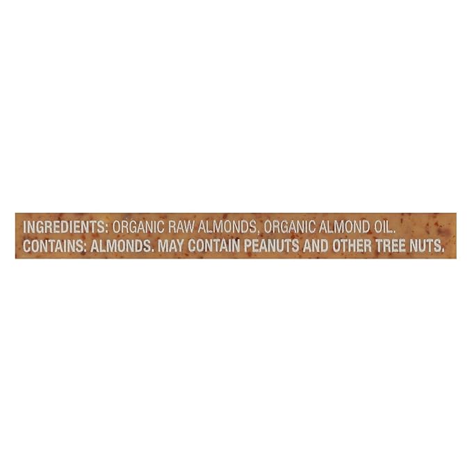 MaraNatha Organic Creamy Raw Almond Butter 12 Ounce Jar