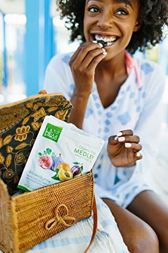 Fruit Bliss Dried Fruit Mix – Fruit Medley of Organic Dried &amp Pitted Apricots Plums &amp Figs - Organic Fruit Snacks Dried Fruit Snacks Resealable Pouches Gluten-Free Vegan Snacks (6 Pack 5