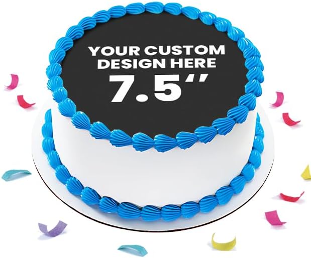 Custom Edible Prints on Cake: Create Your Special Event with Custom Edible Image Toppers - Upload Photos for Unique Stylish Designs on Rectangular Round Cakes Designs - 7.5 Round Cake Topper