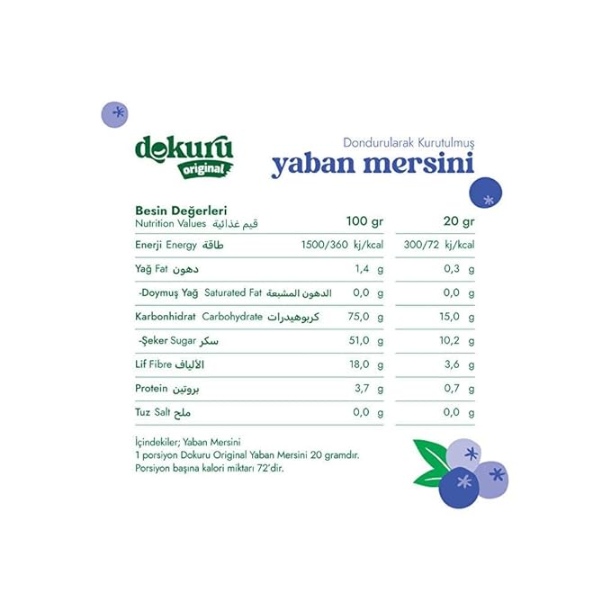 Freeze Dried Blueberry 20 Grams