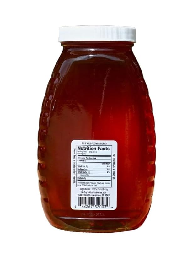 McCoy's Honey - 100% Pure Raw Honey - Wildflower Honey Jar 32oz