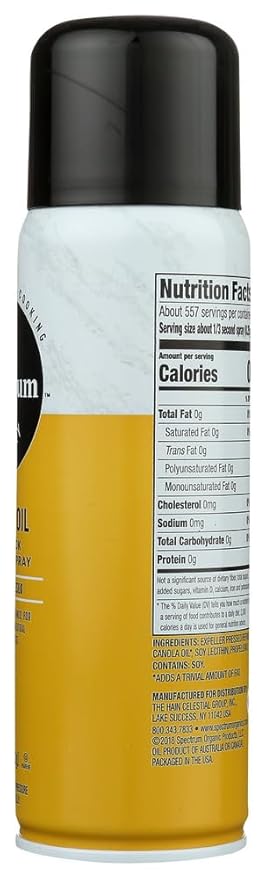Spectrum Naturals High Heat Canola Skillet Spray 6 Oz (Pack of 3)