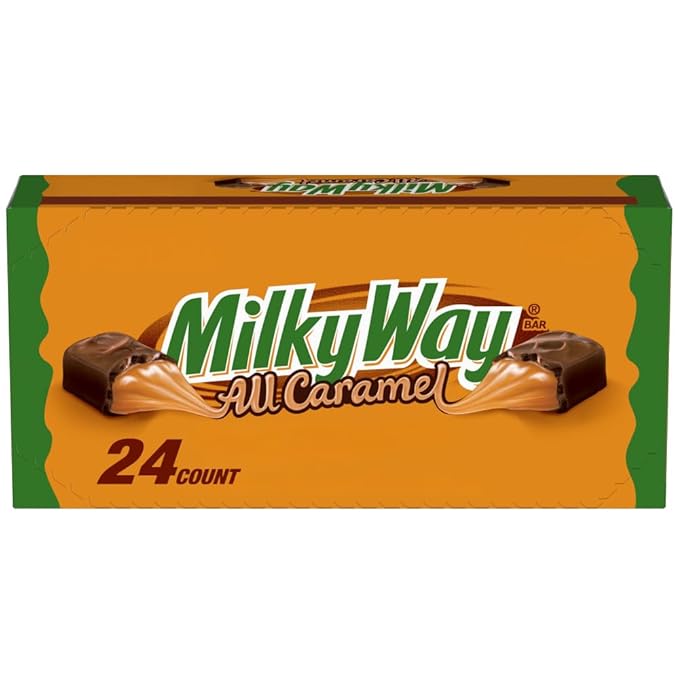 MILKY WAY All Caramel Milk Chocolate Bar Caramel Candy Full Size Bar 1.55 Oz Single Pack 24 Count