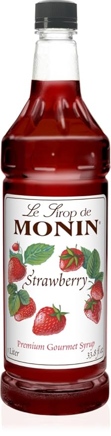 Monin Flavored Syrup Strawberry 33.8-Ounce Plastic Bottle (1 liter)