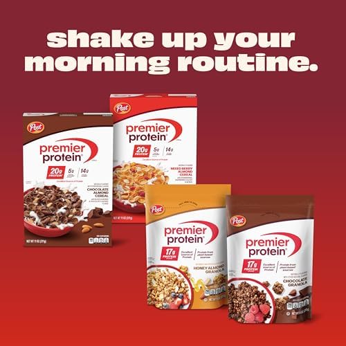 Premier Protein Granola Chocolate Flavored Crunchy Clusters Yogurt Topping or On-The-Go Snack 9 oz Resealable Bag (Pack of 5)