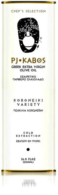 PJ KABOS Chef's Selection Classic Greek Extra Virgin Olive Oil Certified First-Cold Pressed Pure From Koroneiki Olives Greece Everyday Groceries All-Purpose (16.9 Fl Oz)