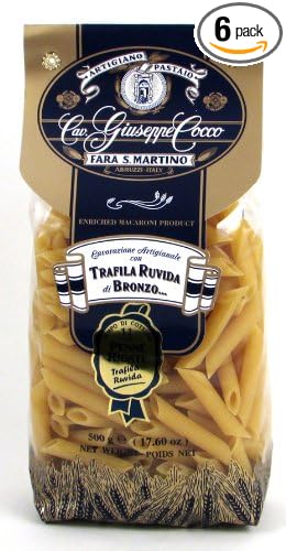 Giuseppe Cocco (6 pack) Penne Rigati Artisan Pasta hand-made slow dried in 500g bags from Italy