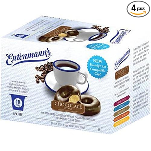 Entenmann's Single Serve Coffee Chocolate Donut 10 Count (Pack of 4)