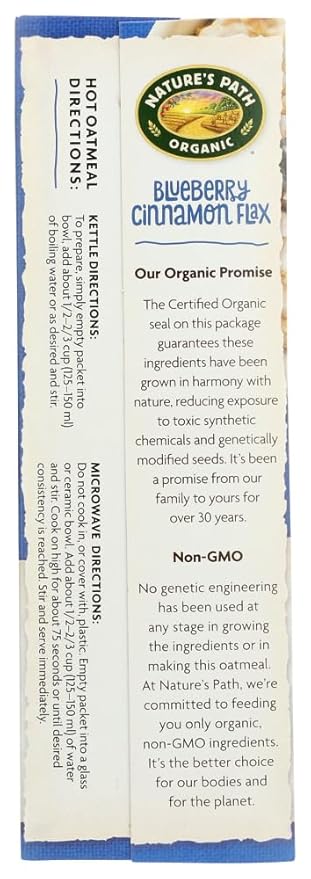 Nature’s Path Hot Oatmeal Optimum Power Blueberry Cinnamon Flax 8 Packets 11.2 oz (Pack of 3)