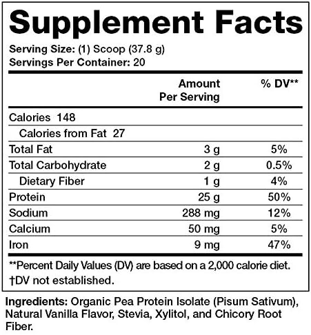 Olympian Labs Vanilla Pea Protein 821 Grams 20 servings