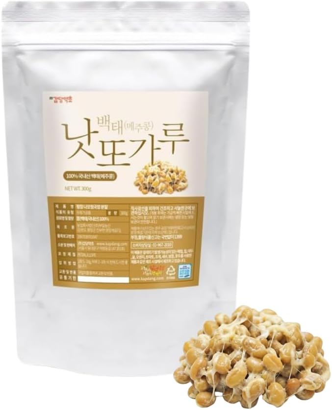 K-Herb Soybean Natto Powder 100% Natural Nattokinase Freeze-Dried Fermented Food Vitamin K2 낫또가루 (10.6 oz (300g) Natto 1Pack)