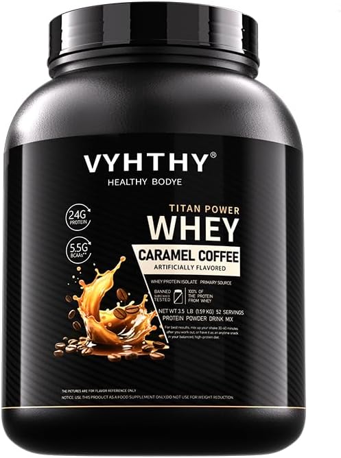 Caramel Coffee Flavored Whey Protein Powder24g Protein per Serving Fast-Absorbing Concentrated whey Protein Low Sugar Gluten-Free Natural Flavor 3.5lbs(56oz)