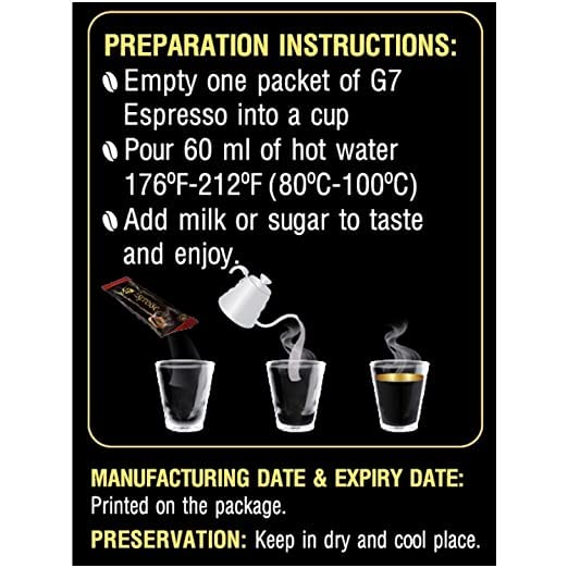 Trung Nguyen — G7 Instant Coffee — Espresso — Strong and Bold — Instant Vietnamese Coffee (15 Packets/Box 4-Pack)