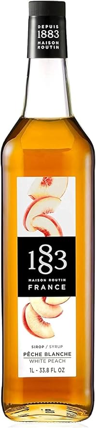 1883 White Peach for Drinks Made in France 1 Liter Glass Bottle