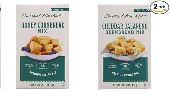 Central Market HEB Cornbread Mix 16oz - 2 boxes (Honey &amp Cheddar Jalapeno)