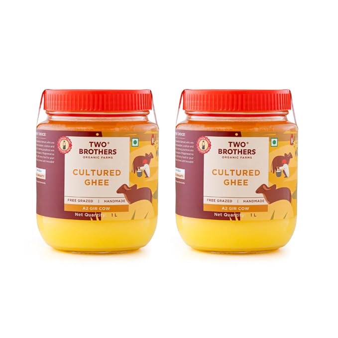 Two Brothers Organic Farms A2 Cultured Ghee Desi Gir Cow 66 oz(HDPE Bottle)