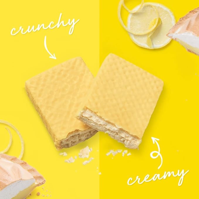 Power Crunch Protein Wafer Bars High Protein Snacks with Delicious Taste Lemon Meringue 1.4 Ounce (12 Count)