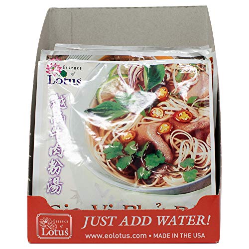 Essence of Lotus Instant Beef Pho Soup Mix — Ready-to-Eat Flavorful Restaurant-Quality Pho broth Made in the US (Beef Pho Soup Mix 12-Pack)