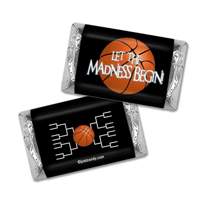 110 Pcs Basketball Party Candy Favors Chocolate Mix Let the Madness Begin (1.62 lbs Approx. 110 Pcs) - Black