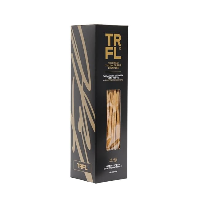 TRFL Truffle &amp Porcini Mushroom Tagliatelle – Artisanal Italian Egg Pasta Noodles 3% Truffle and 7% Mushrooms Handcrafted in Alba Italy – Gourmet Gift 4 Servings 8.8 oz (250g)