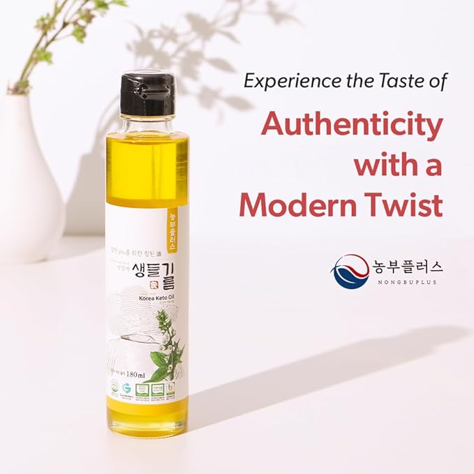 NONGBU PLUS Light Roasted Sesame Oil 10.14 Fl Oz (300ml) 한국산 저온압착 참기름 – 100% Pure Sesame Seed Oil Korean-Style Rich &amp Nutty Flavor