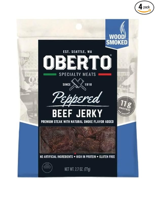 Oberto Peppered Natural Style Beef Jerky 2.7oz (Pack of 4)