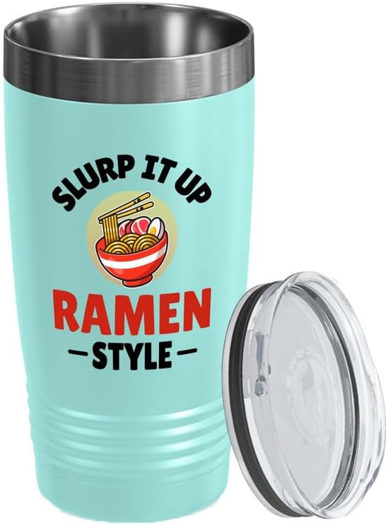 Ramen Lover Teal Edition Viking Tumbler 20oz - Slurp it up - Food Lovers chicken pumpkin vegan pantry spicy noodles