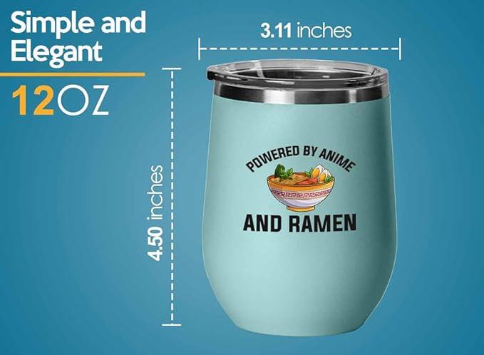 Ramen Lover Silver Edition Wine Tumbler 12oz - Powered by anime - Food Lovers chicken pumpkin vegan pantry spicy noodles