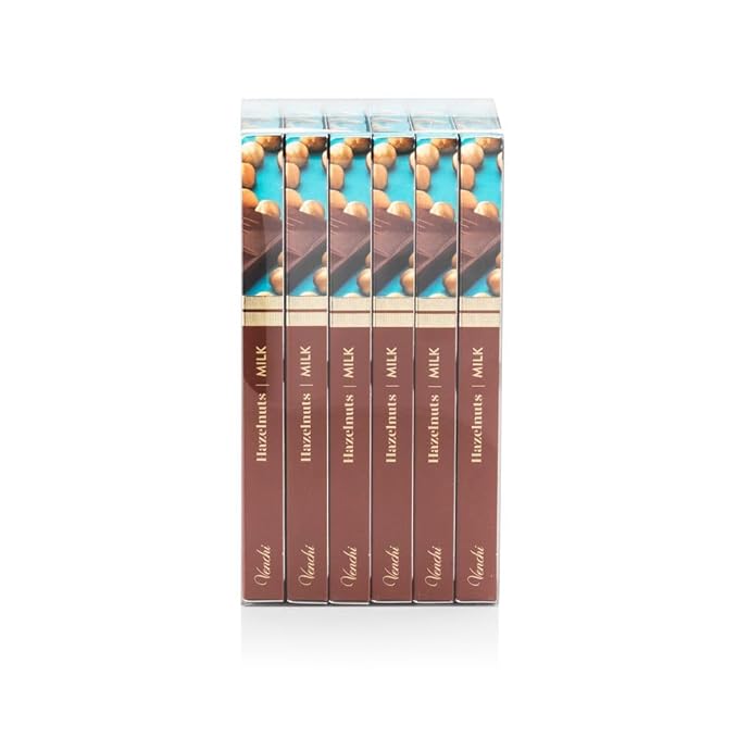 Venchi - Bundle of 6 Milk Chocolate and Hazelnut Bars 21.16 oz - 3.52oz each bar - Gluten Free - Family Pack