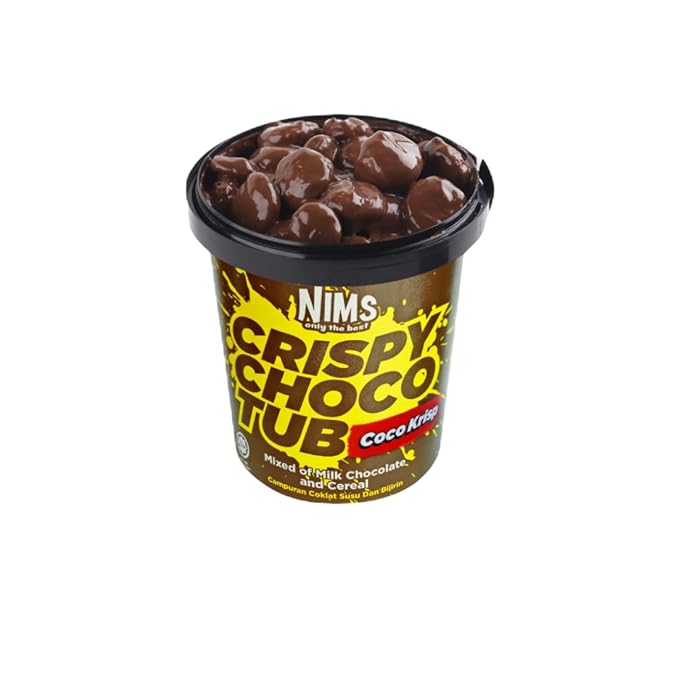 NIMS Crispy Choco Tub – Mixed Milk Chocolate &amp Cereal Crunchy Snack Multiple Flavours Sweet Party Treats Dessert Topping 8.82 oz (250 gm) pack of 8 one flavor each