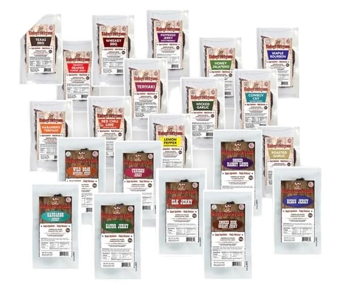 Rickey's Jerky Bison Jerky 100% Made From Solid Strips of meat Exotic Wild Game Jerky All Natural Meat High Protein snack Keto Friendly Gluten Free Simple Ingredients exotic wild game jerky m