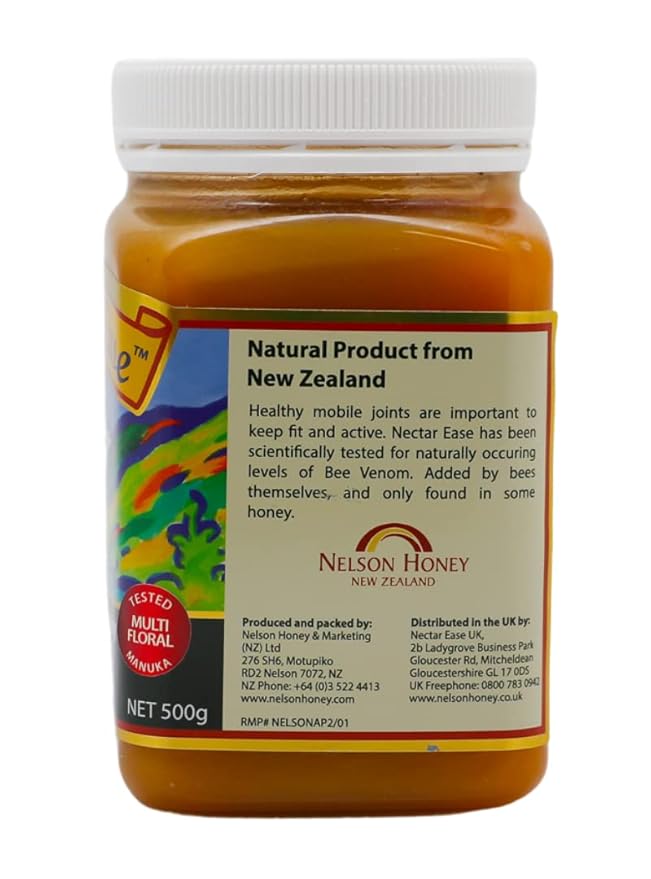Nectar Ease - Manuka Honey with Bee Venom - by Nelson Honey New Zealand - 500g