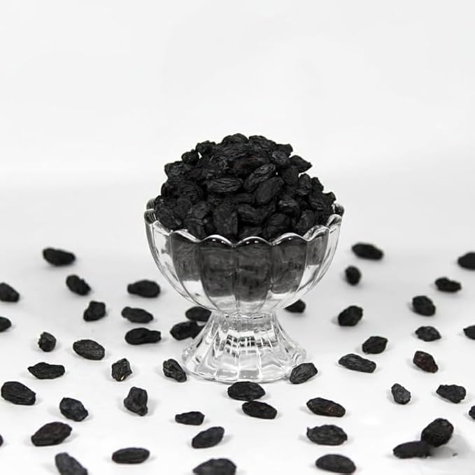 Premium Dry Black Raisins Seeded | Kali Kishmish with Seeds | Dried Black Grapes Fruits 250g [Size - Jumbo]